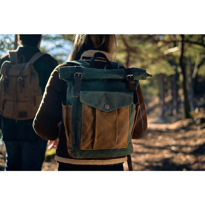 Canvas-Rolltop-Rucksack für Alltag und Outdoor-Aktivitäten