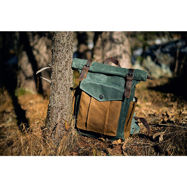 Canvas-Rolltop-Rucksack für Alltag und Outdoor-Aktivitäten