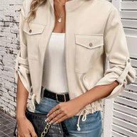 WW | Lässige Reißverschluss-Weste mit Kordelzug.