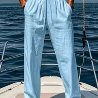 WW | Geschnittene Herren Leinenhose Luftige Sommerhose Mit Klassischem Stil