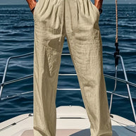 WW | Geschnittene Herren Leinenhose Luftige Sommerhose Mit Klassischem Stil
