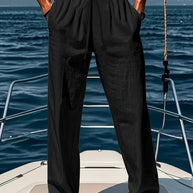 WW | Geschnittene Herren Leinenhose Luftige Sommerhose Mit Klassischem Stil