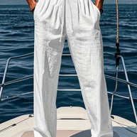 WW | Geschnittene Herren Leinenhose Luftige Sommerhose Mit Klassischem Stil