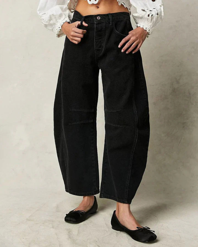 WW | Damen Weite Jeans Schwarz