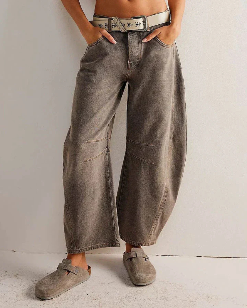 WW | Damen Weite Jeans Schwarz