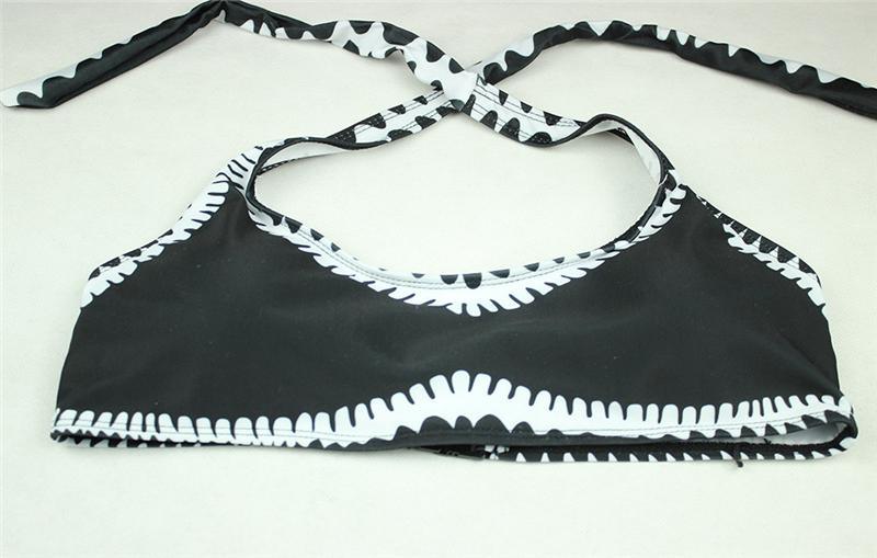 WW - Schwarz-Weißer Bandeau-Bikini
