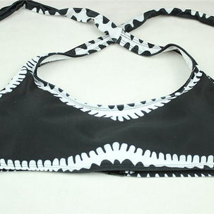WW - Schwarz-Weißer Bandeau-Bikini