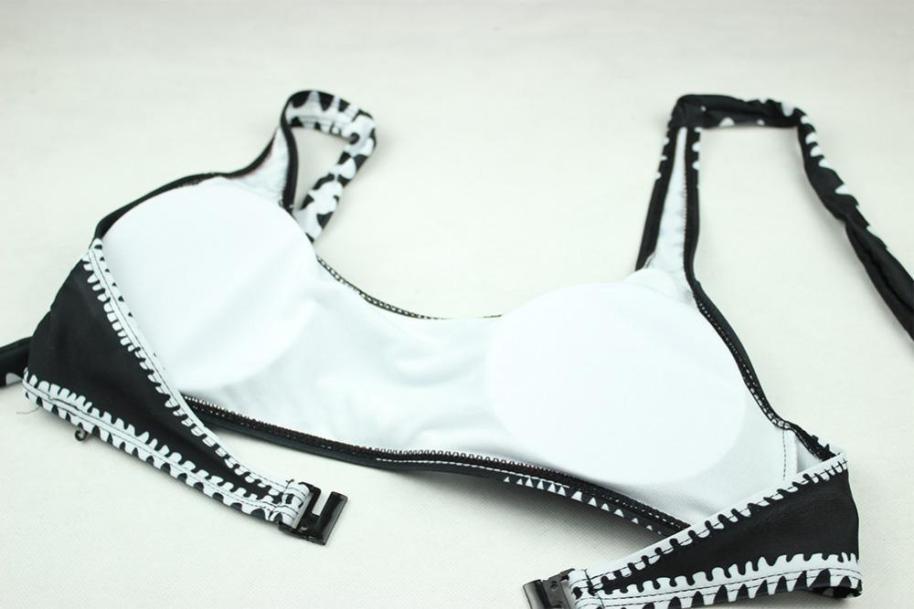 WW - Schwarz-Weißer Bandeau-Bikini