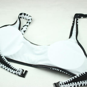 WW - Schwarz-Weißer Bandeau-Bikini