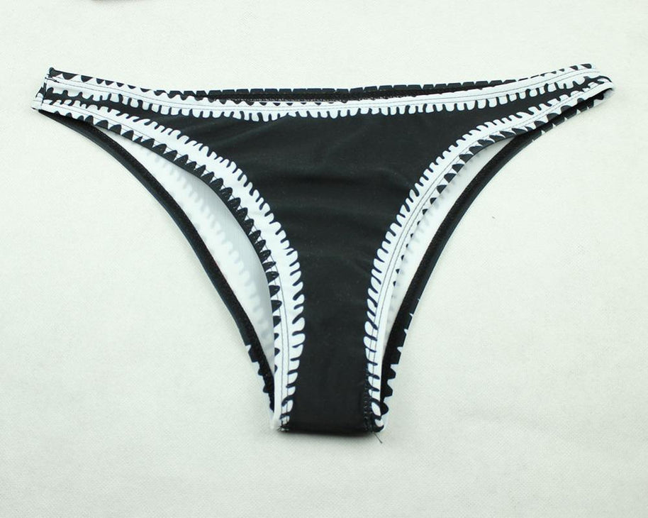 WW - Schwarz-Weißer Bandeau-Bikini