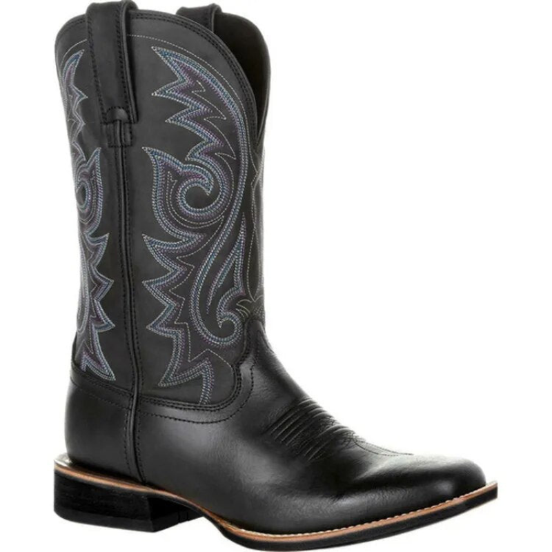 WW | Herren Schwarz Western Cowboystiefel