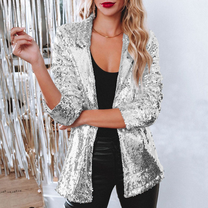 W&W Mode | Stilvolle Winter Schicke Glitzer Blazer Für Frauen