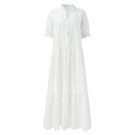 WW | Weiß Plus-Size Rüschenkleid
