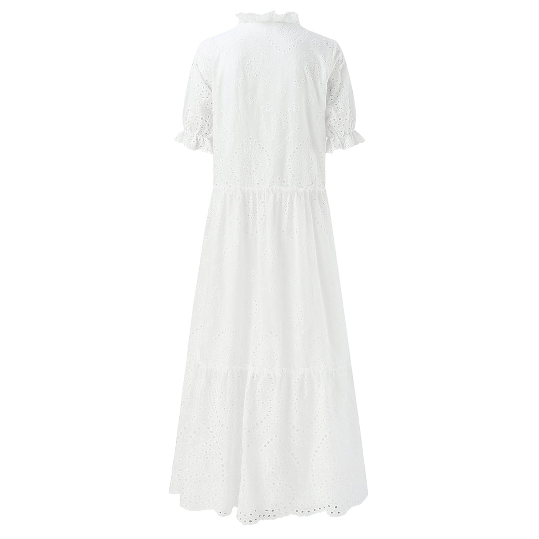 W&W Mode | Weiß Plus-Size Rüschenkleid