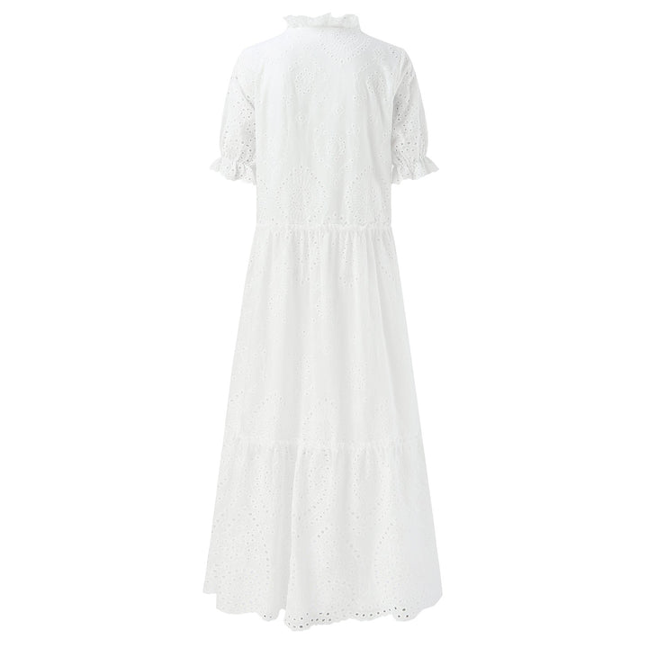 W&W Mode | Weiß Plus-Size Rüschenkleid