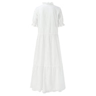 WW | Weiß Plus-Size Rüschenkleid