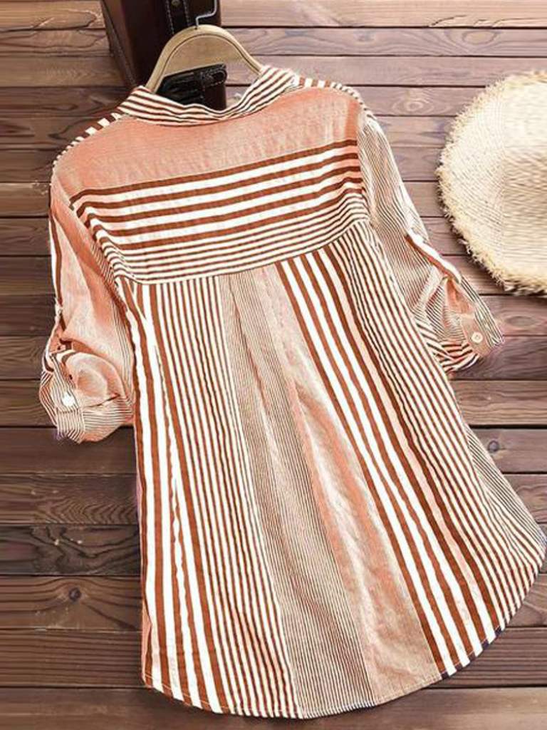 Gestreifte Baumwollbluse