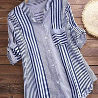 Gestreifte Baumwollbluse