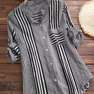 Gestreifte Baumwollbluse