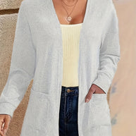 WW | Stilvolle Strickjacke mit Offener Front & Taschen