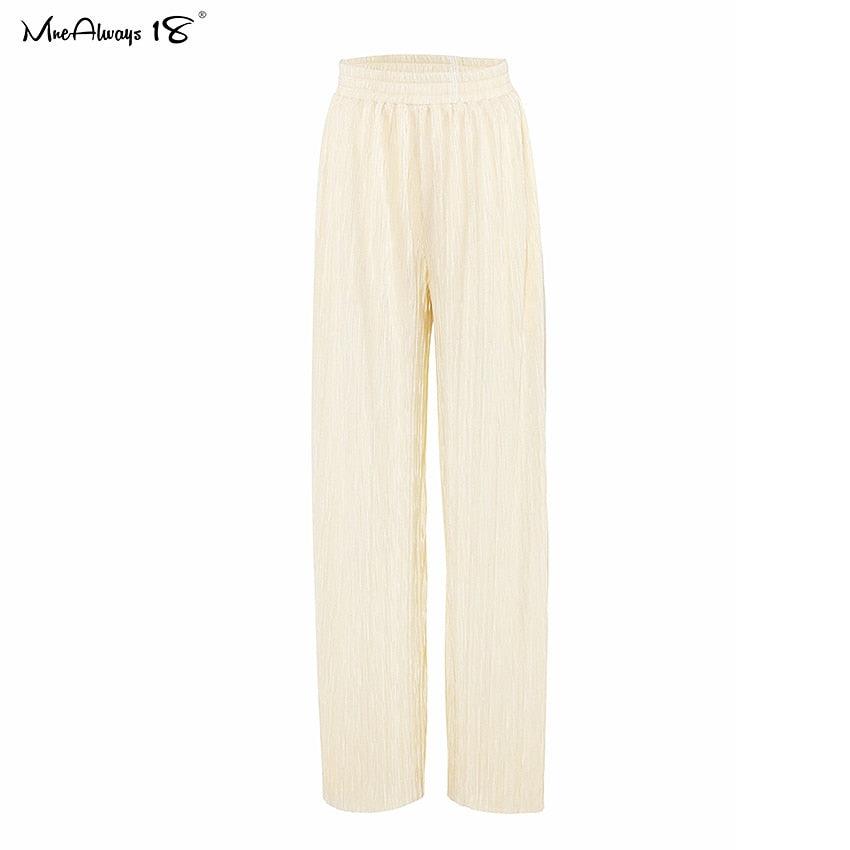 WW | Weite Beinform Plissierte Hose