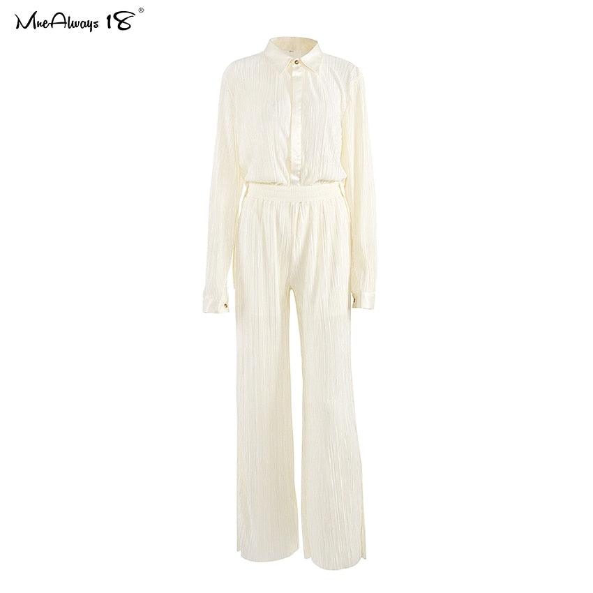 WW | Weite Beinform Plissierte Hose