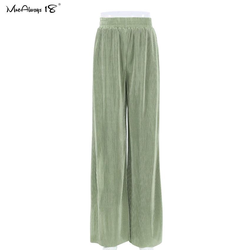 WW | Weite Beinform Plissierte Hose