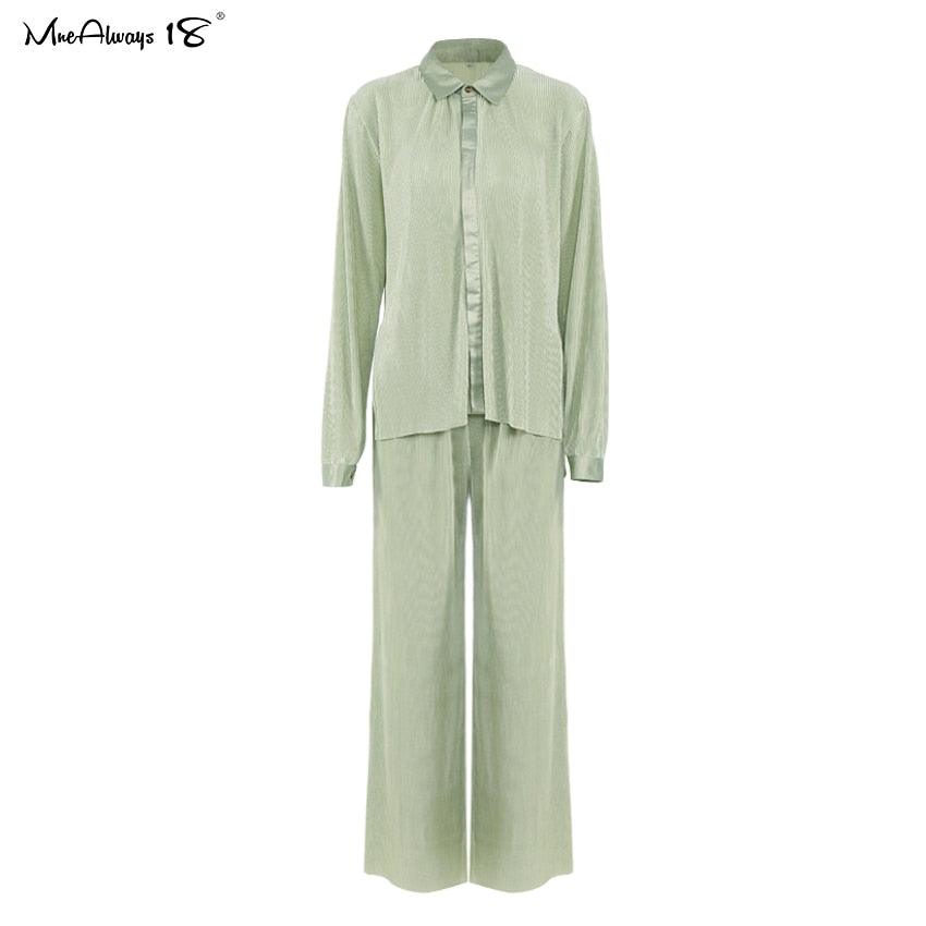 WW | Weite Beinform Plissierte Hose