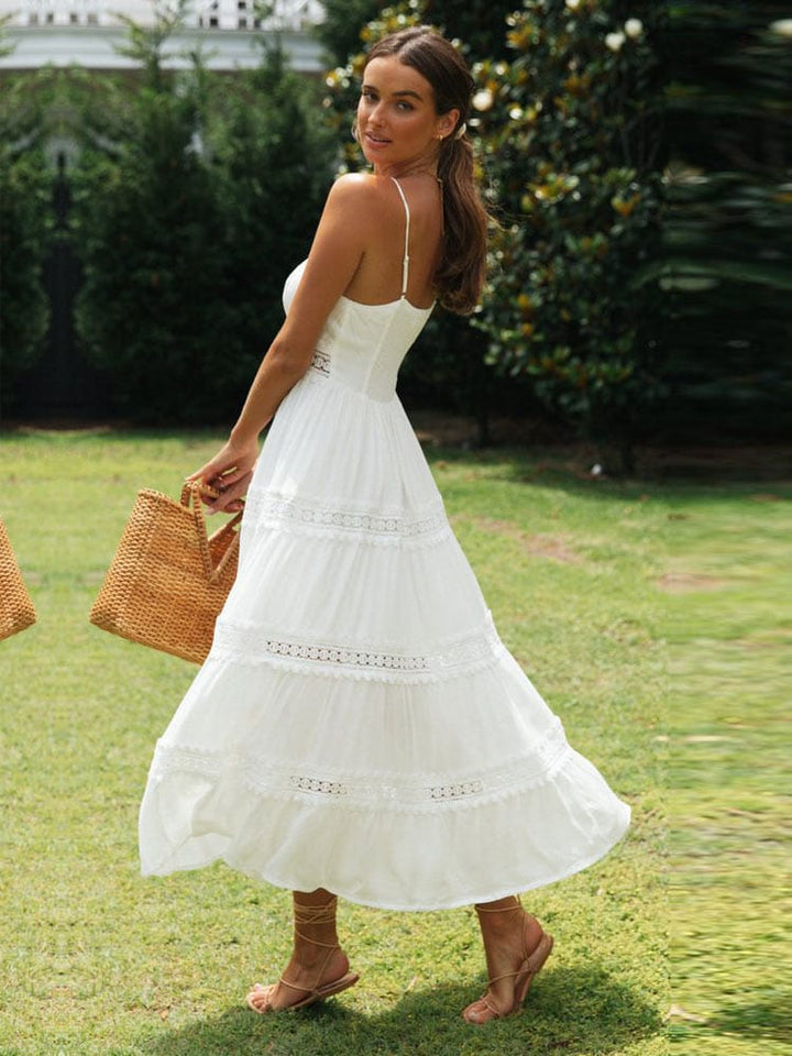 W&W Mode | Weiße Maxi Strandkleid