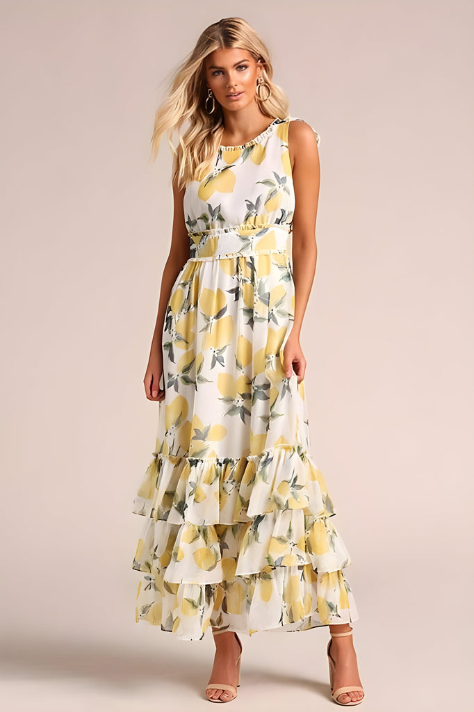 WW | Atmungsaktives Bedrucktes Maxi Strandkleid Für Frühling Und Sommer