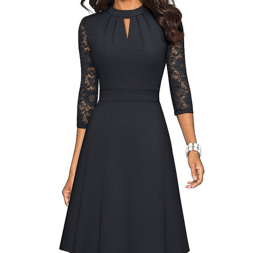 W&W Mode Ausgehöhltes Spitzenkleid