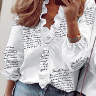 W&W | Bluse mit Rüschen und V-Ausschnitt