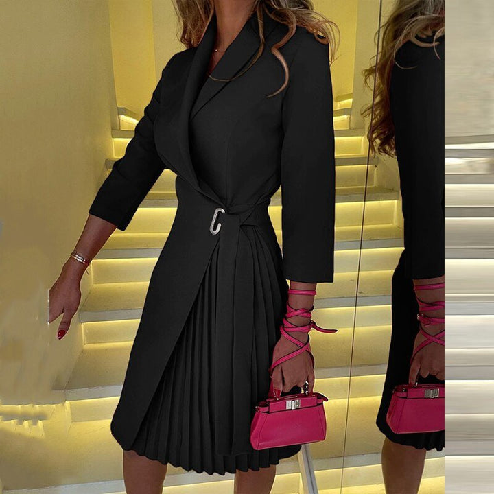 W&W Mode | Elegantes Blazer-Kleid mit Kragen und Gürtel für Damen
