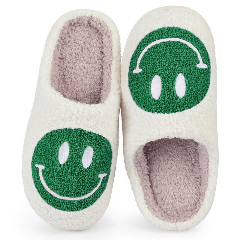 WW | mit Smiley - bequeme Damen Hausschuhe aus weichem Material
