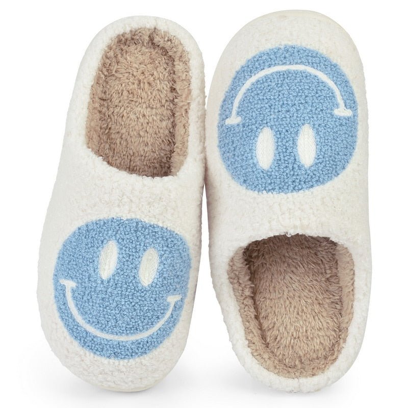 WW | mit Smiley - bequeme Damen Hausschuhe aus weichem Material