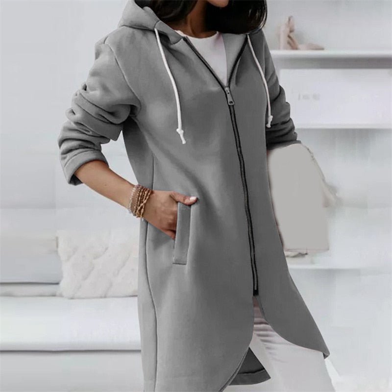 W&W Mode Jacke | Bequeme lange Kapuzenweste für Frauen