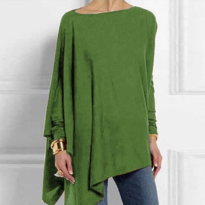 W&W Mode | Bequem Herbst O-Ausschnitt Langarm Top für Frauen