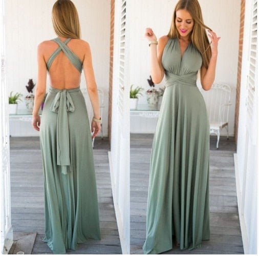 W&W Mode | Elegantes Halter-Maxikleid ohne Rücken für Frauen