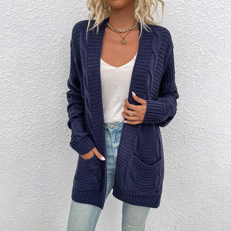 W&W Mode Strickjacke | Bequemer langer Strickmantel für Frauen