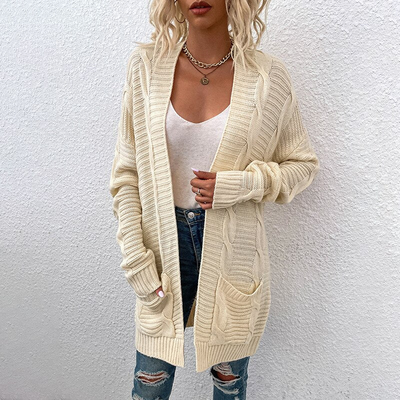 W&W Mode Strickjacke | Bequemer langer Strickmantel für Frauen