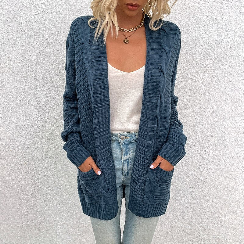 W&W Mode Strickjacke | Bequemer langer Strickmantel für Frauen