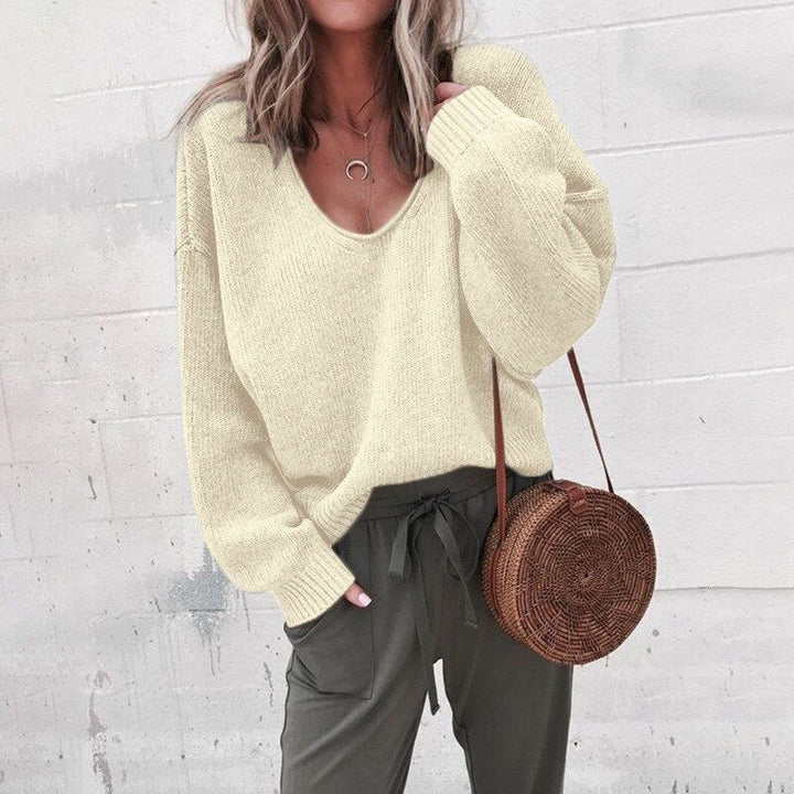 W&W Mode | Elegante Bequeme V-Ausschnitt Pullover Für Frauen