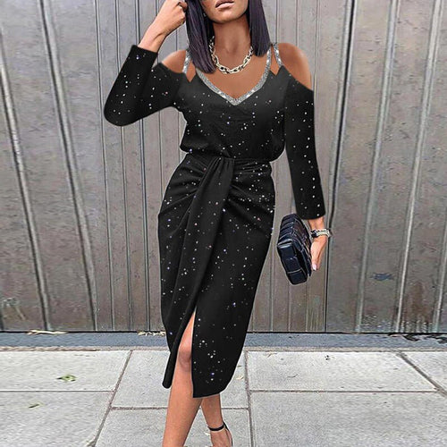 WW Midi-Kleid | Frühlings-Blumendruck mit Aussparungen und langen Ärmeln für Damen