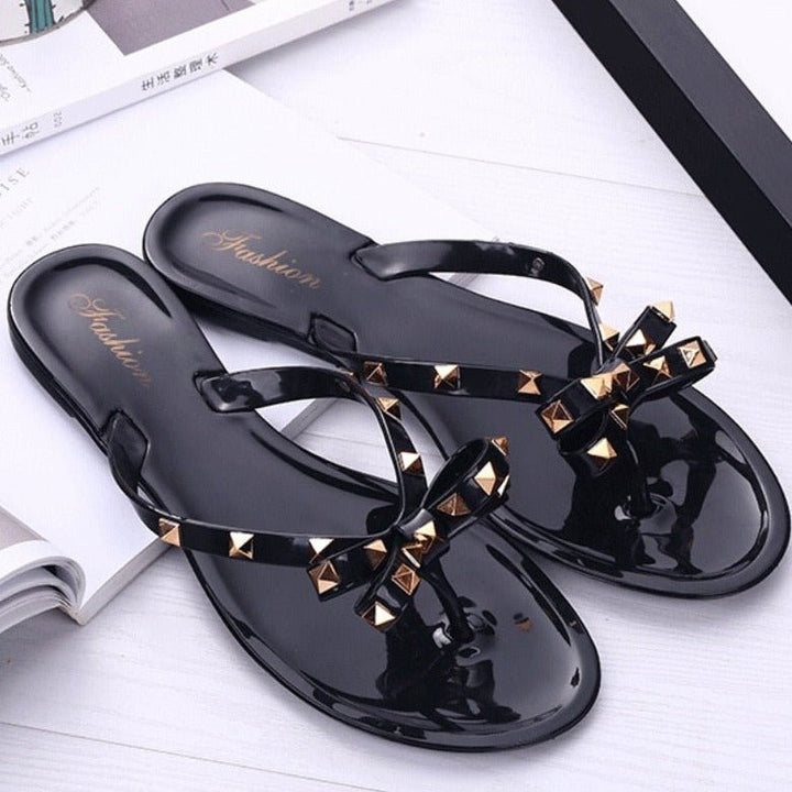W&W Mode | Nieten-Schleife-Knoten Flip-Flops Sandalen
