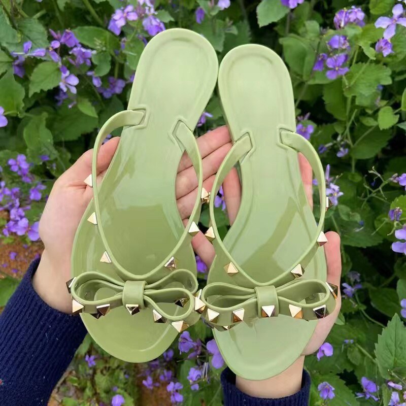 W&W Mode | Nieten-Schleife-Knoten Flip-Flops Sandalen