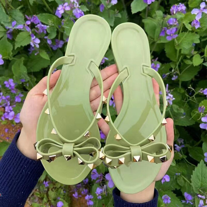 W&W Mode | Nieten-Schleife-Knoten Flip-Flops Sandalen