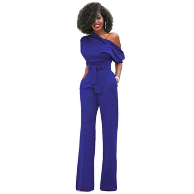 WW | Schulterloser, Eleganter Jumpsuit Mit Gürtel Für Damen