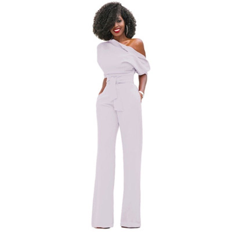 WW | Schulterloser, Eleganter Jumpsuit Mit Gürtel Für Damen