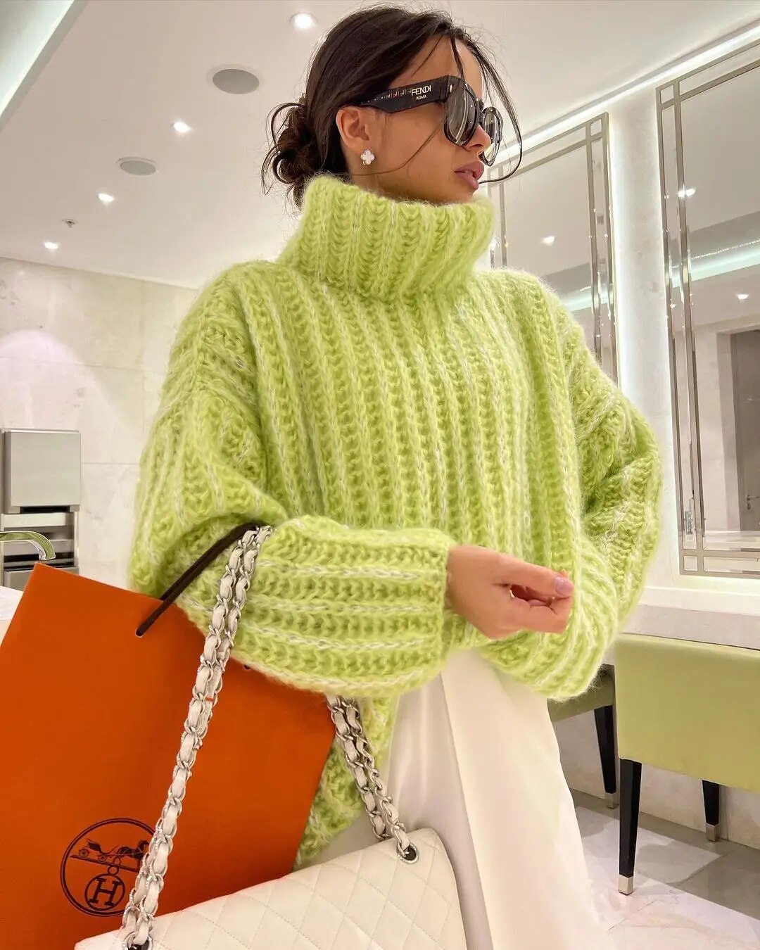 W&W Mode - Damen trendiger oversized Pullover