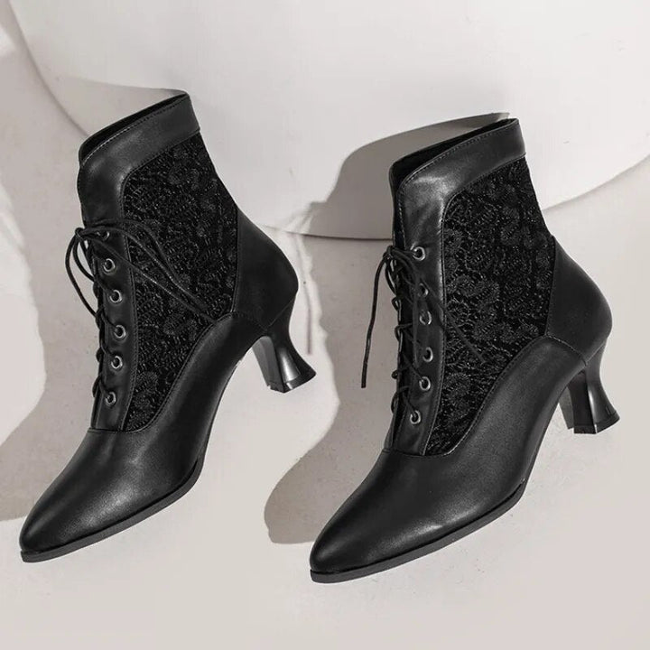 W&W Mode | Damen Stiefeletten Leder Schnürschuhe Moderne Schuhe